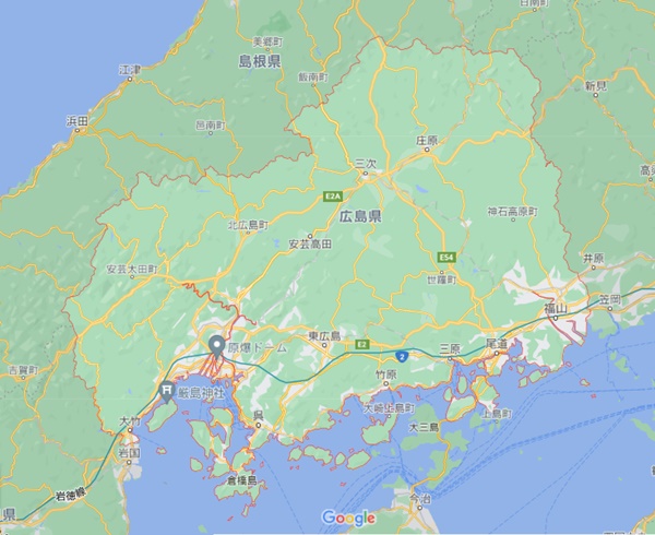 広島県の地図